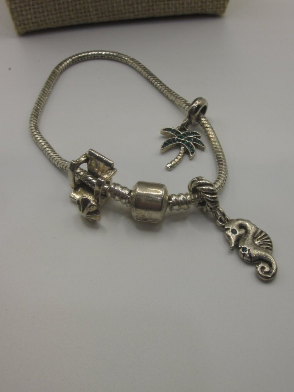 Beach Theme Bracelet Silver Tone